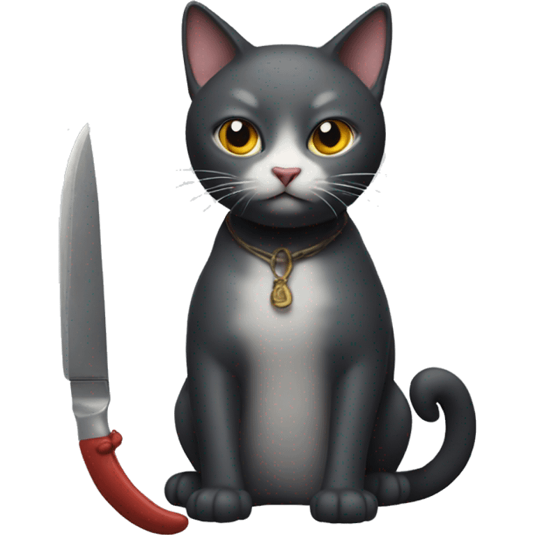 cat with a knife emoji