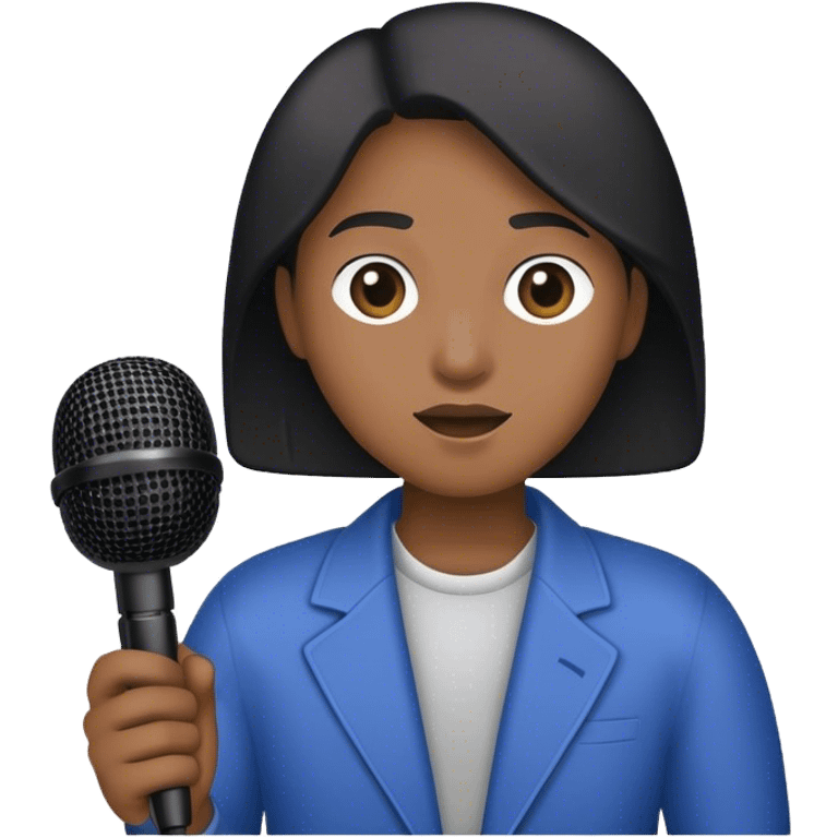 Holding microphone emoji