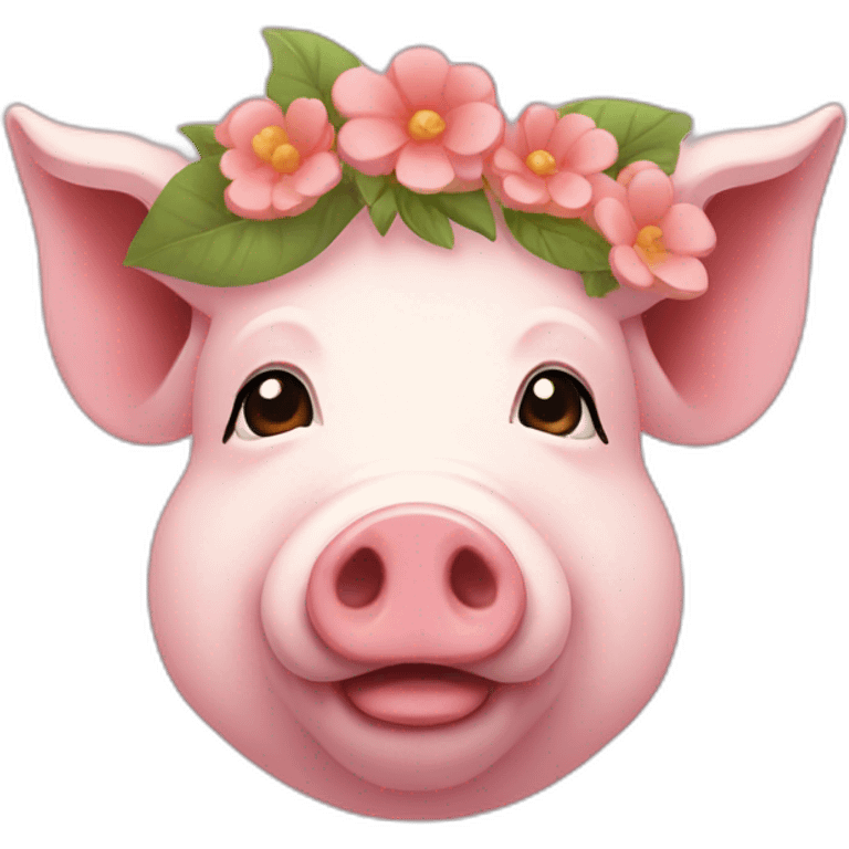 google-style-pig-with-flower-crown emoji