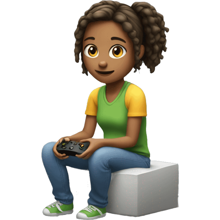 Girl playing Xbox  emoji