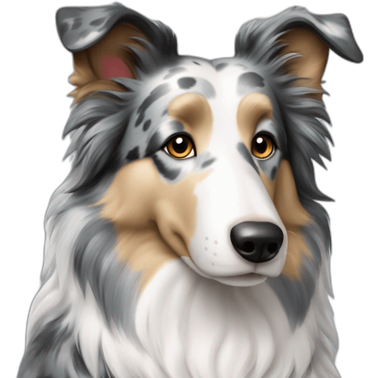 Blue merle collie dog no brown markings emoji