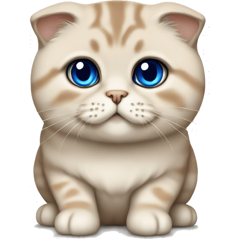 beige scottish fold with blue eyes sitting emoji