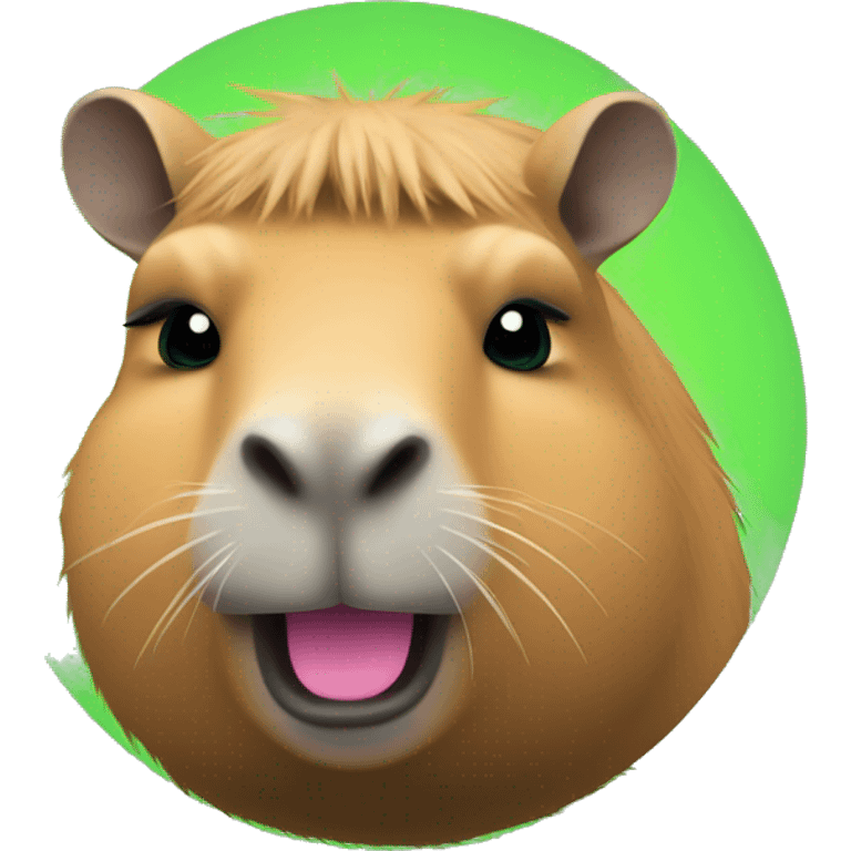 Neon green capybara emoji