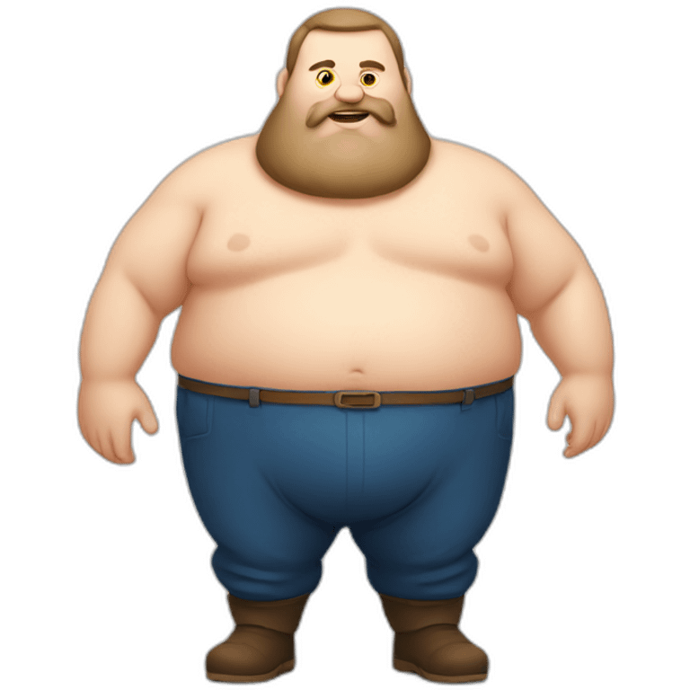 big fat man slavic stands big belly emoji