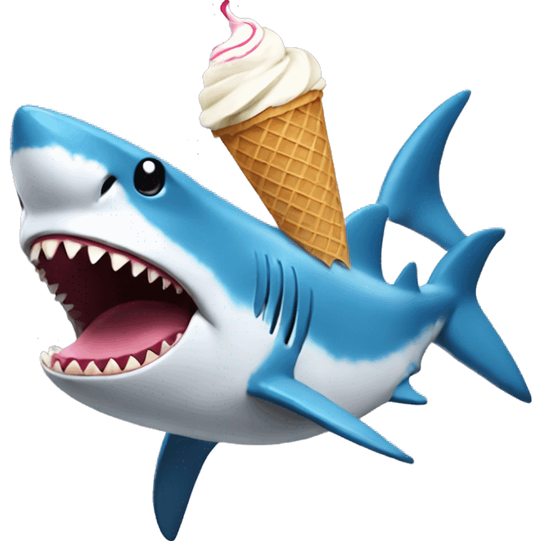 Shark eating ice cream emoji