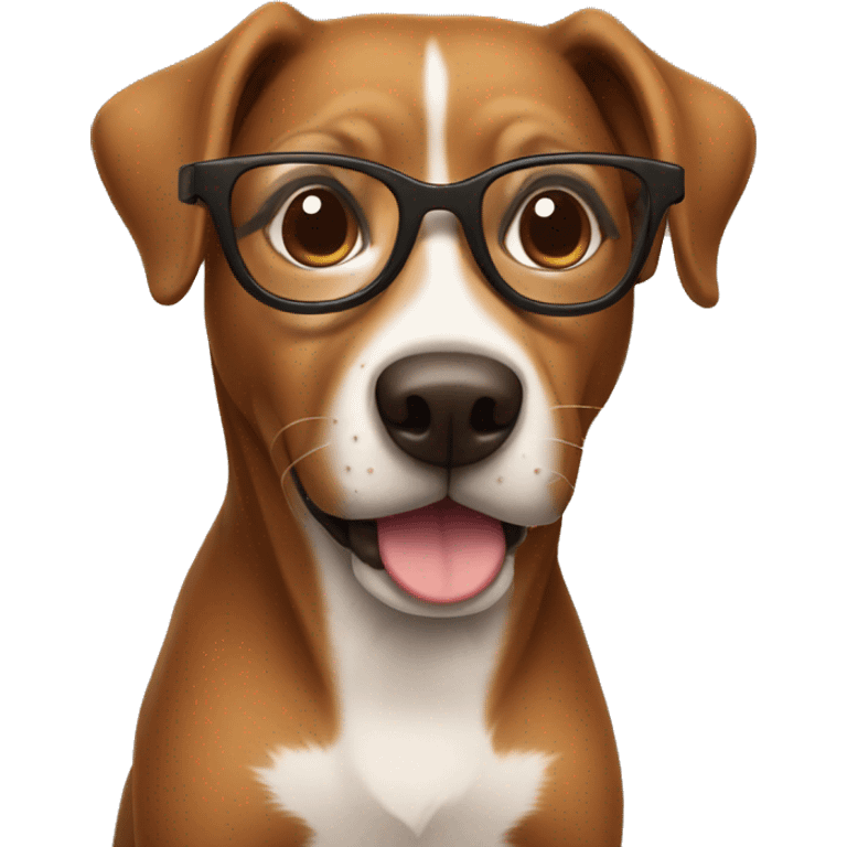 Brown dog with glasses emoji