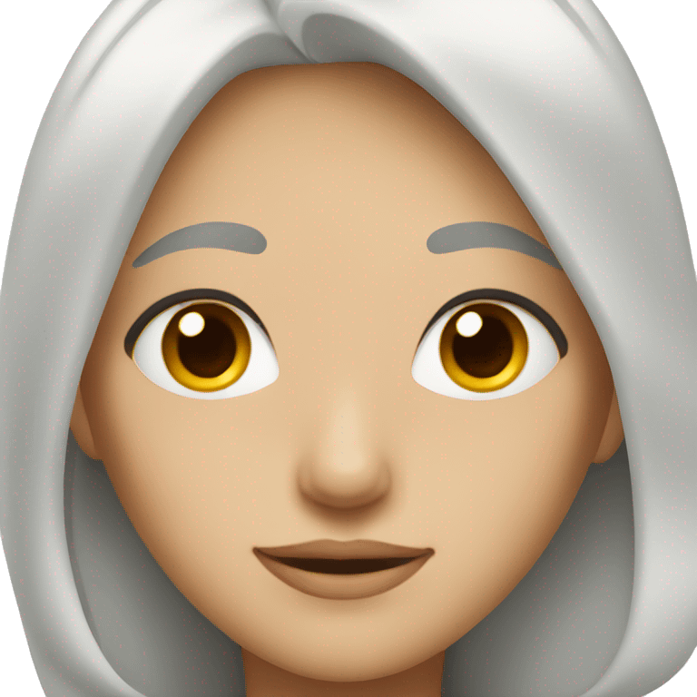  girl with white hair and brown eyes emoji