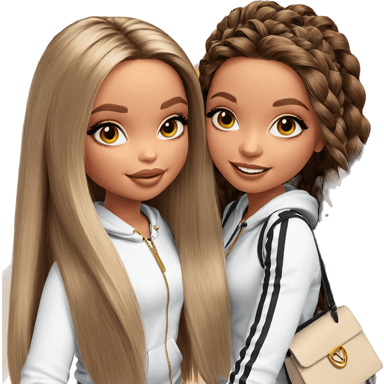 smiling girls with stylish hair emoji