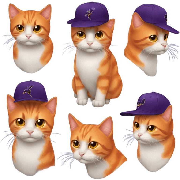 Orange cat Ravens hat emoji