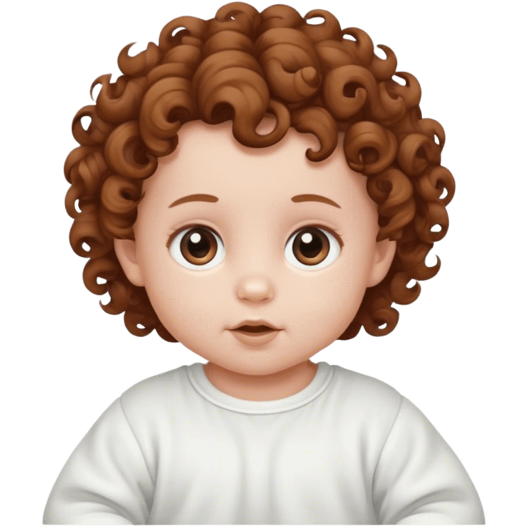 Wite Baby with curly brown hair  emoji