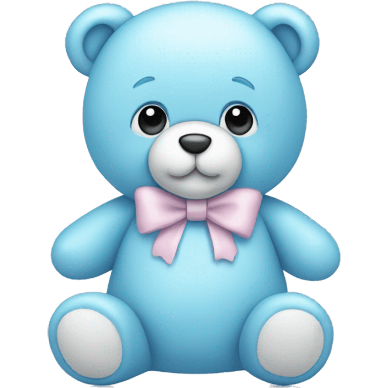 pastel blue teddy bear with bow emoji