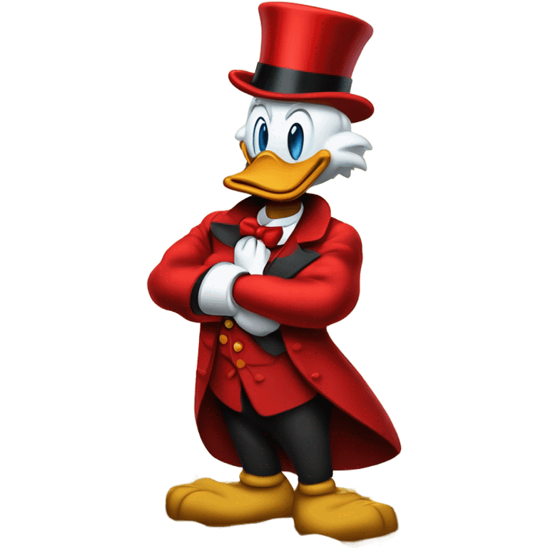 scrooge mcduck standing atop a pile of money emoji