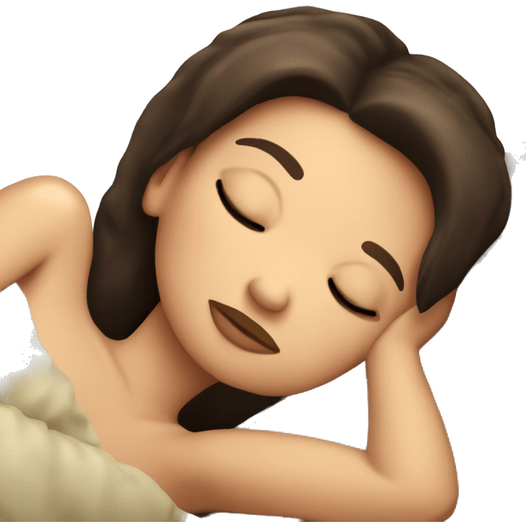 Coquette brunette girl sleeping  emoji