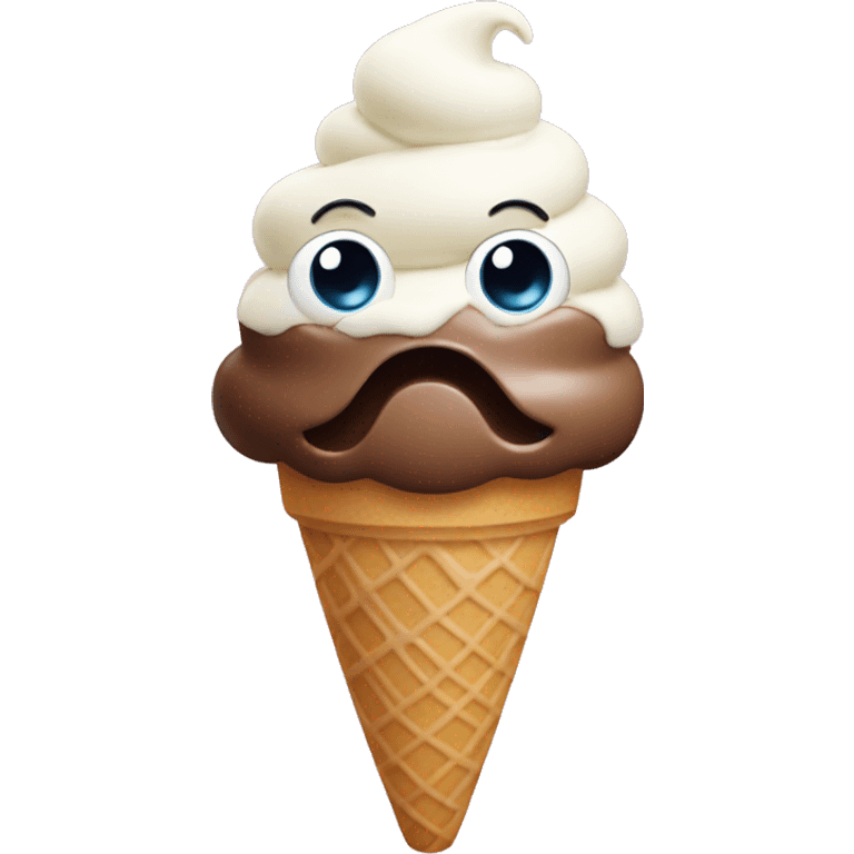 Ice cream with hands and eyes emoji