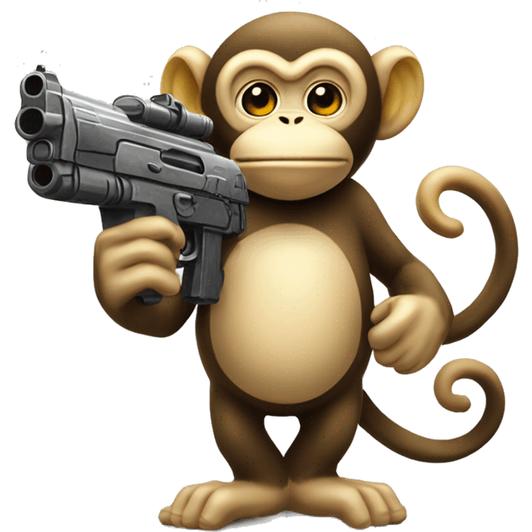 monkey eating a banana with ufo and guns saying what is a kilometre  emoji