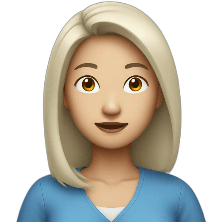 asian woman blue shirt emoji