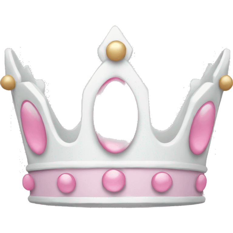 White and pastel pink crown emoji