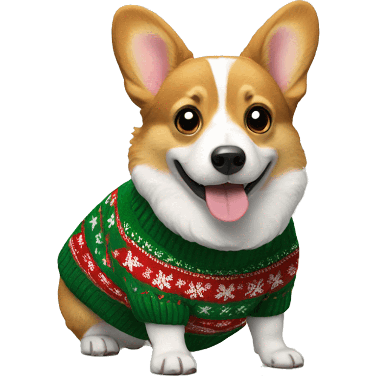 Corgi in Christmas sweater  emoji