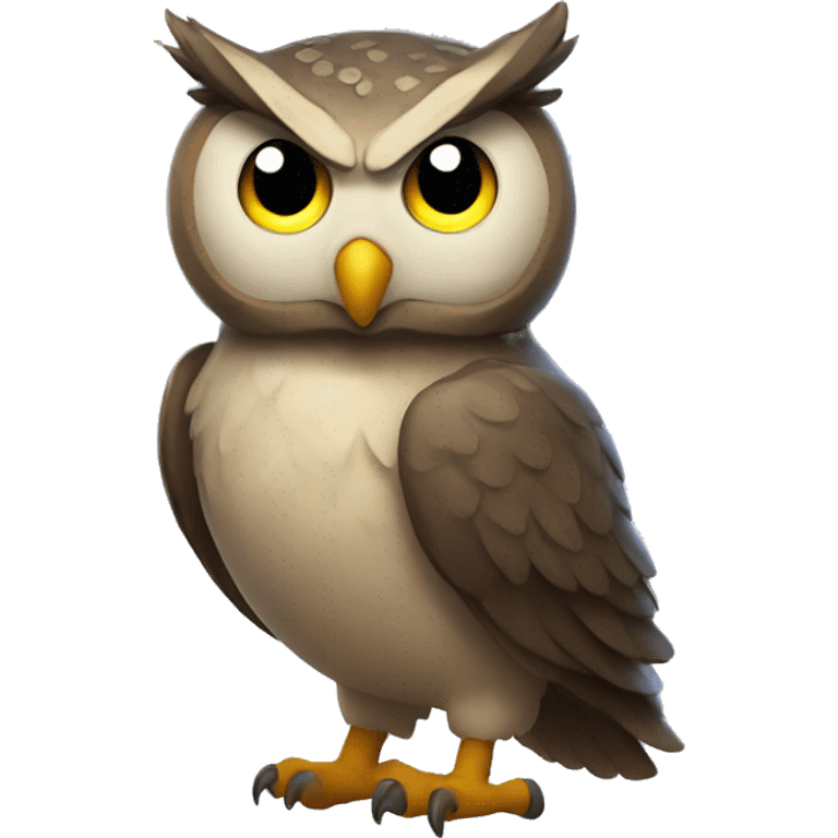 owl with lighting strikes next to him emoji