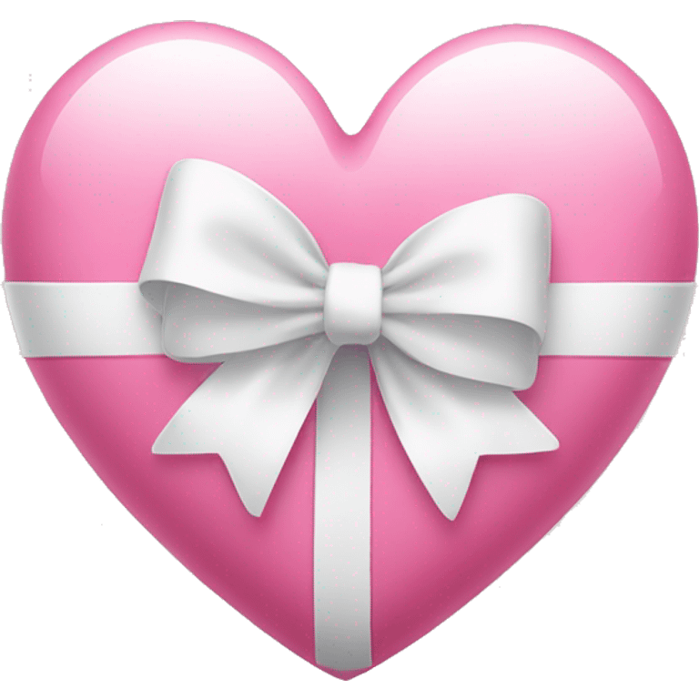 Pink heart with a white bow emoji