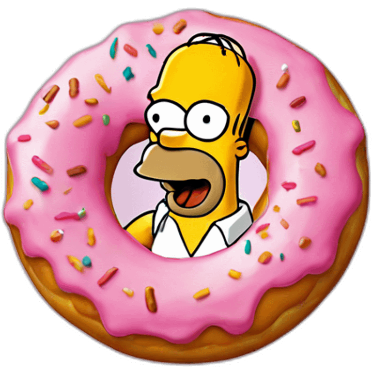 Homer Simpson dans un donut emoji