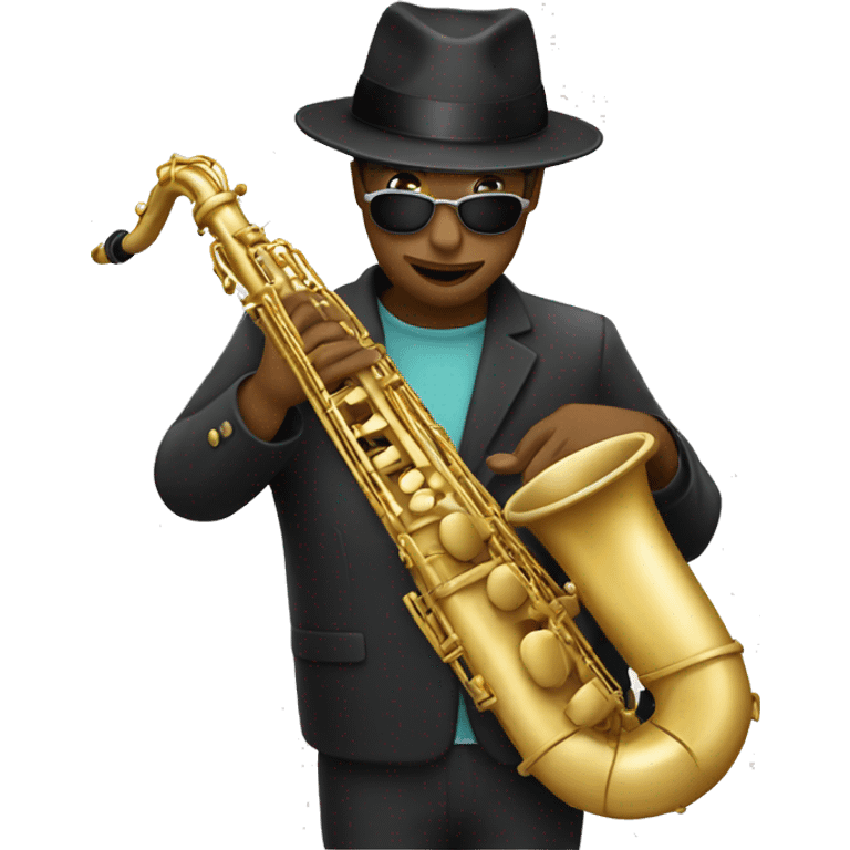 Cane con saxophone  emoji