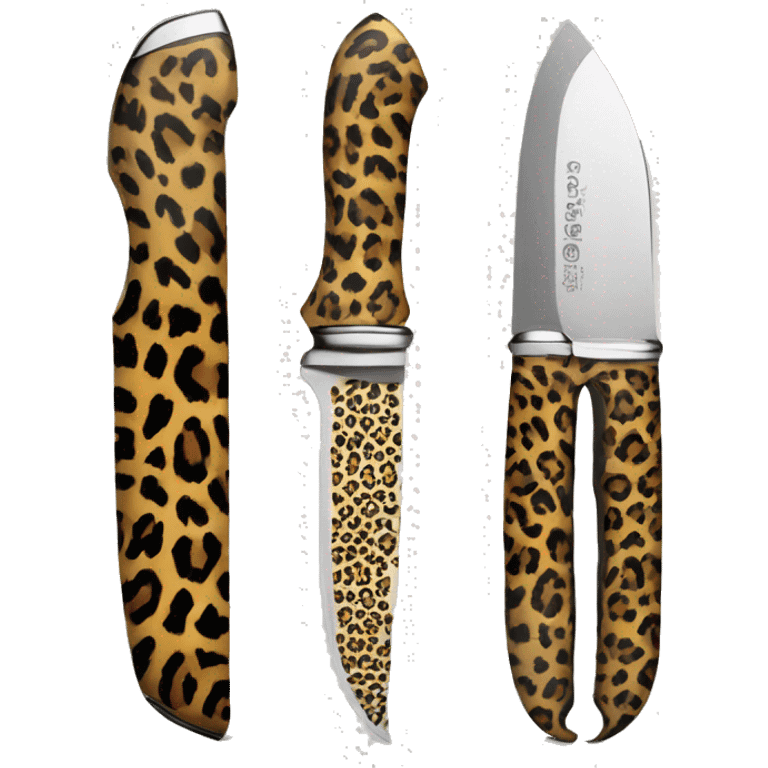 leopard print handle knife emoji