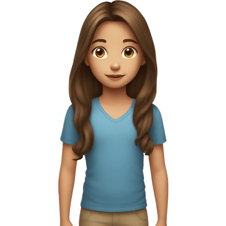 4 year old girl with long brown hair emoji