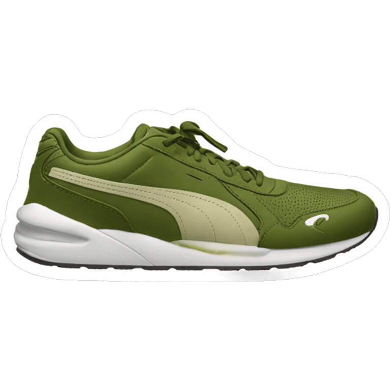 Olive green puma running shoe emoji