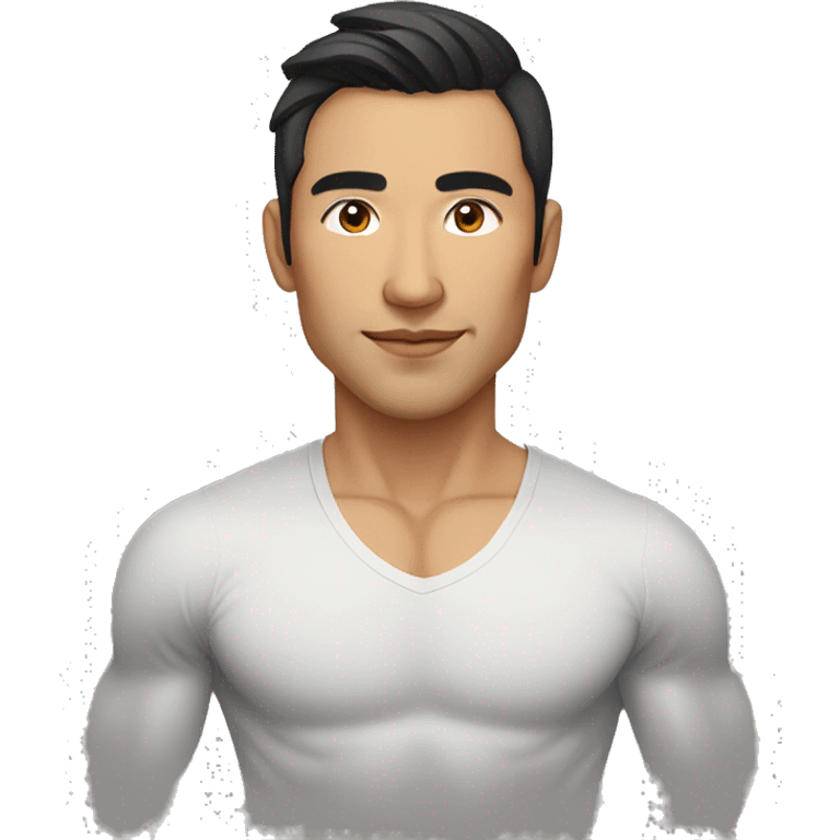 attractive, ripped, stylish central asian man, portrait, nutrionist emoji