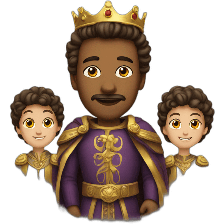 King with four pupils emoji