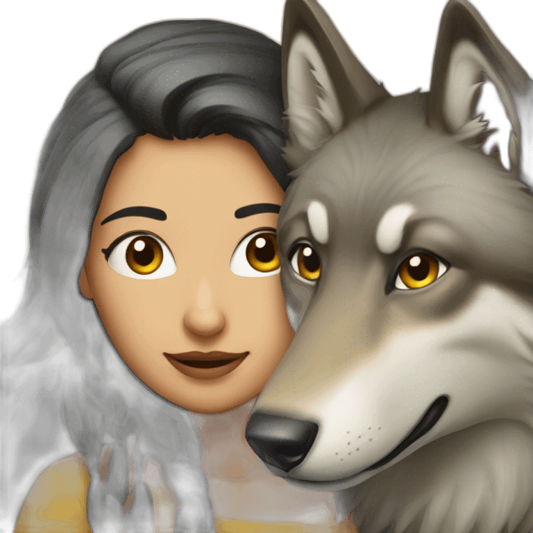 Loup avec une femme emoji