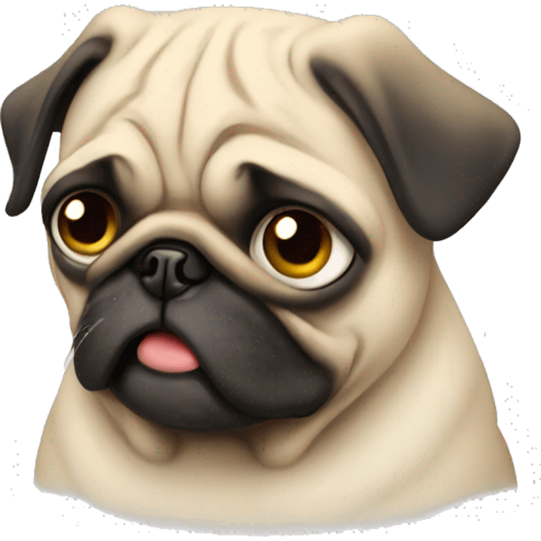 Crying pug emoji