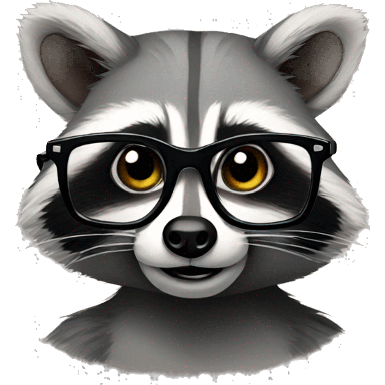 raccoon with glasses emoji