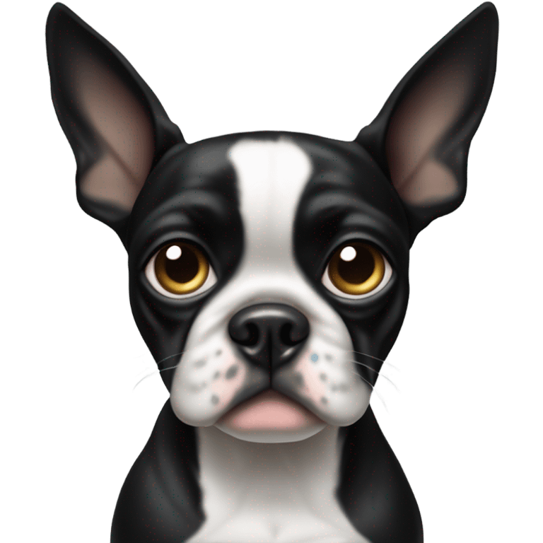 Boston terrier watching tv emoji