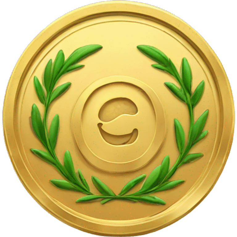 circle gold coin with laurel emoji