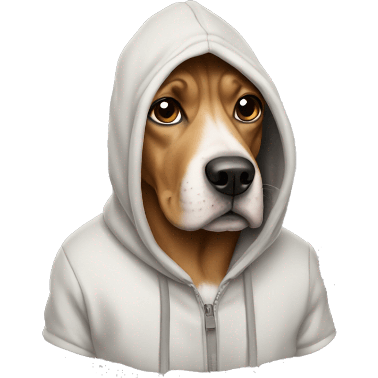 Dog wearing a hoodie emoji