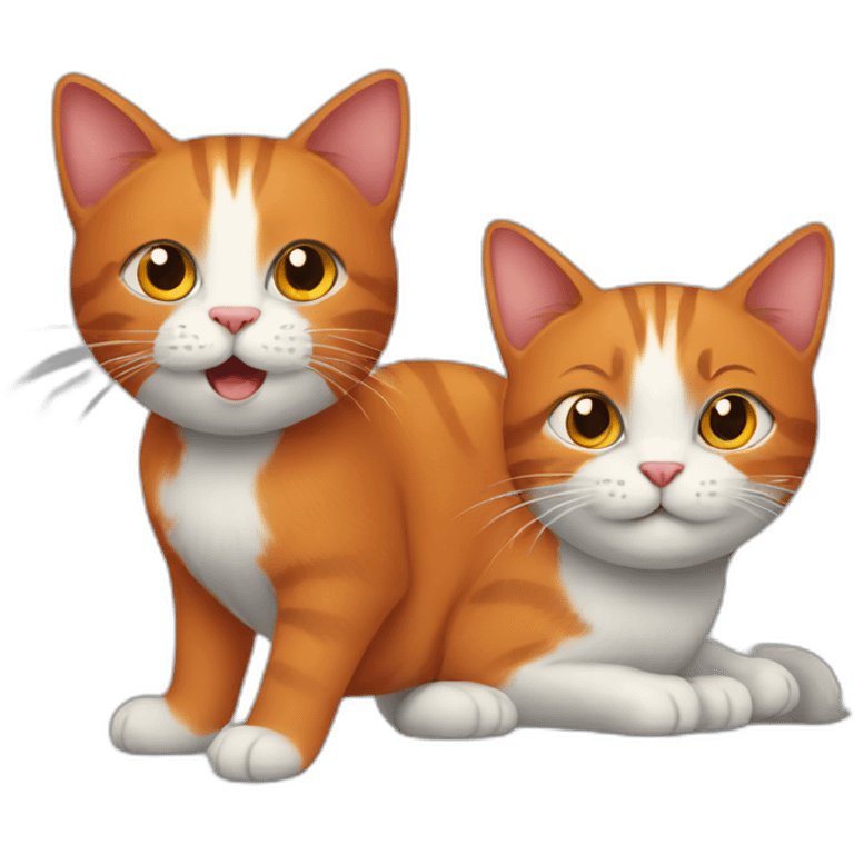 red cat and gray cat emoji