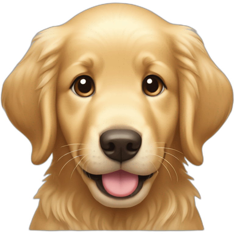 happy golden retriever puppy emoji