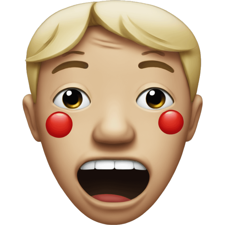 crying face with red nose emoji