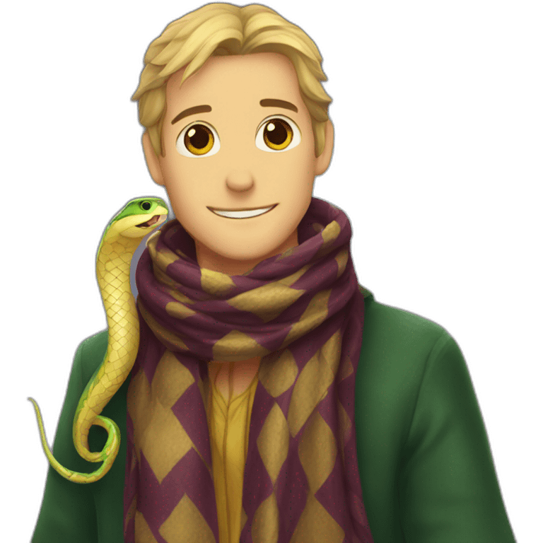 snake wearing scarf hogwarts emoji