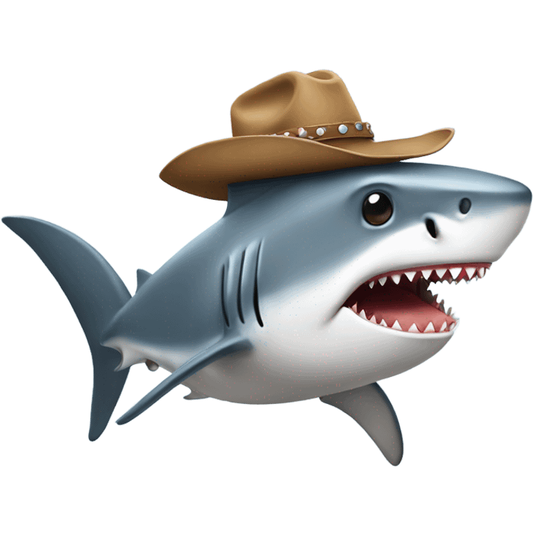 Shark with cowboy hat  emoji