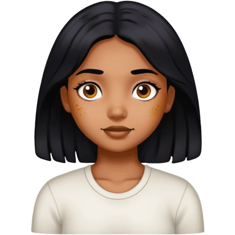 Hyperpigmentation girl with black hair emoji