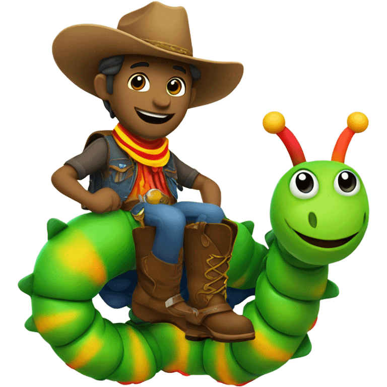 Cowboy riding a caterpillar  emoji