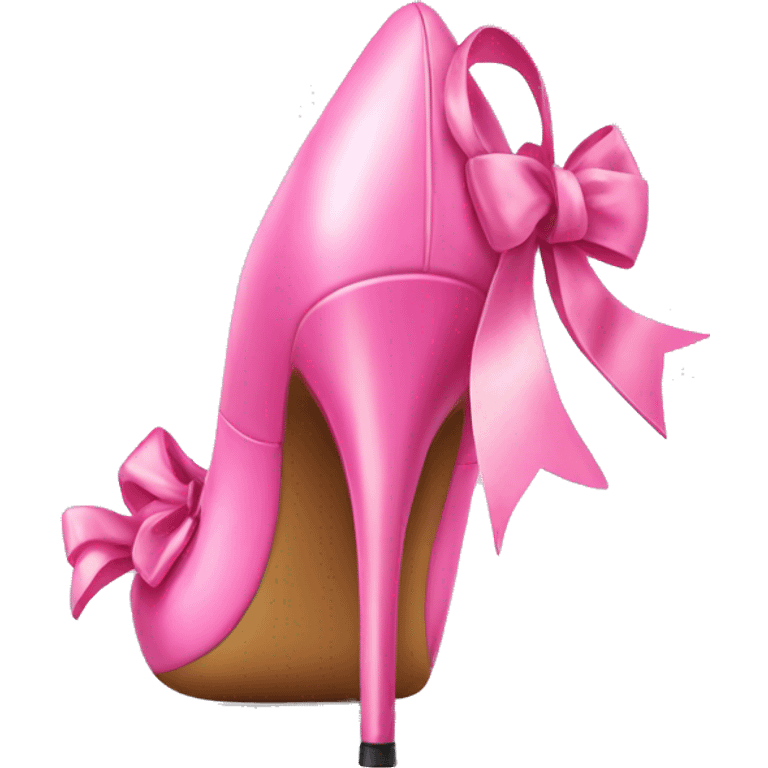 Pink stiletto with bow emoji