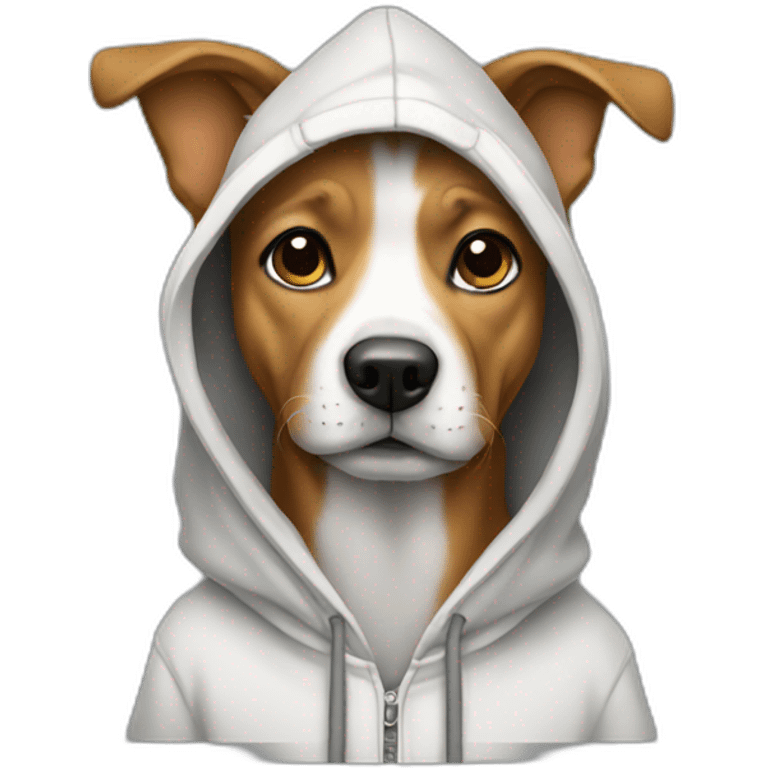 Dog wearing a hoodie emoji