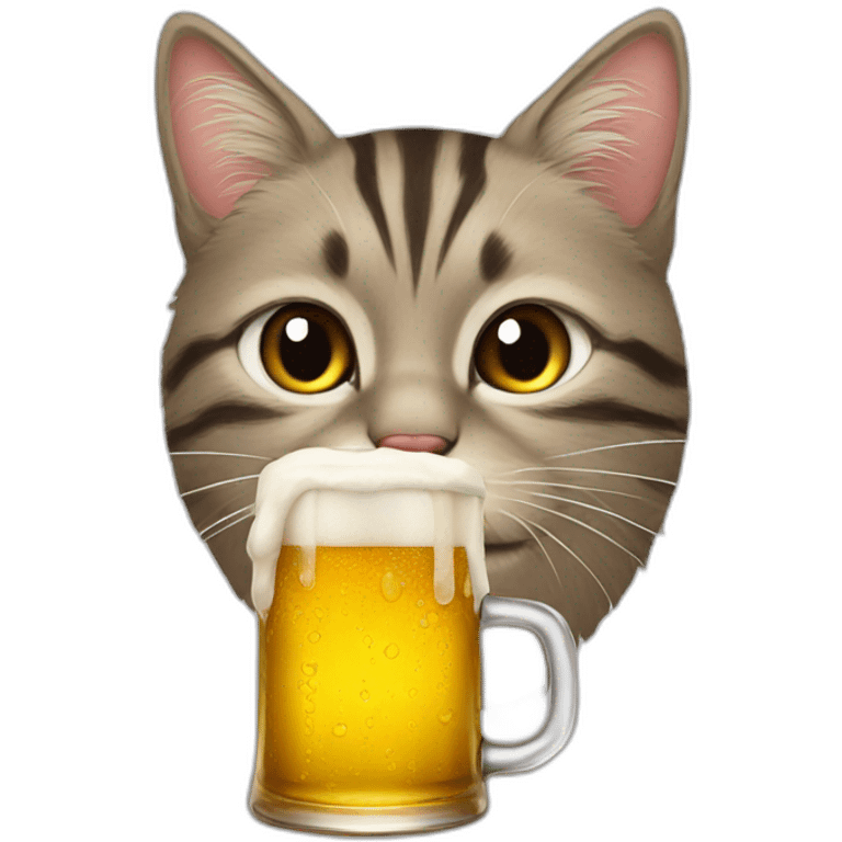 cat drink beer emoji