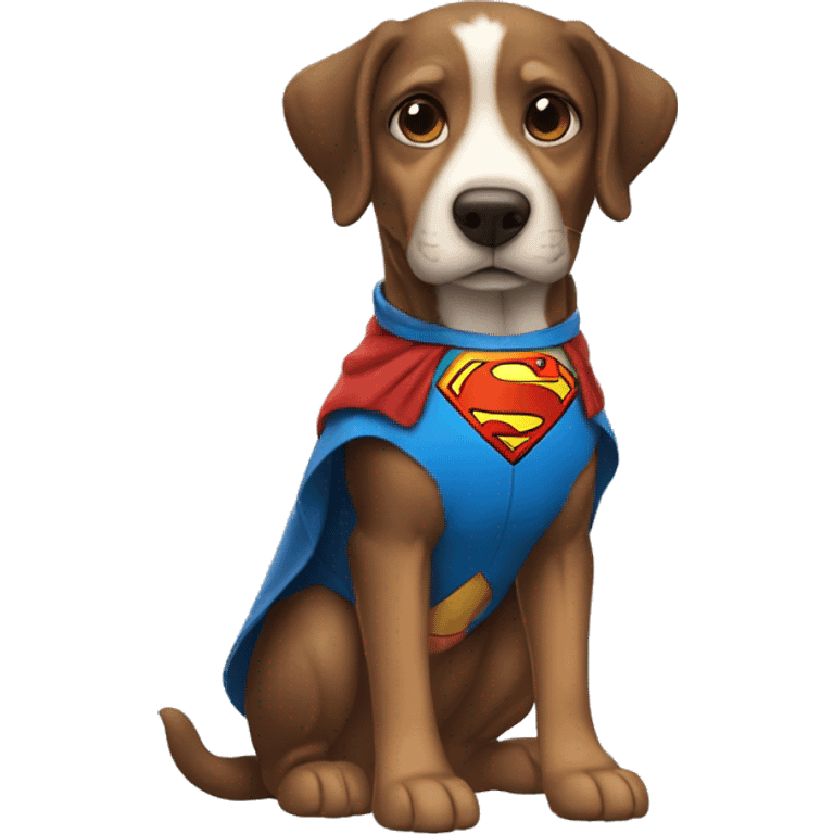 Perro con capa de superman emoji