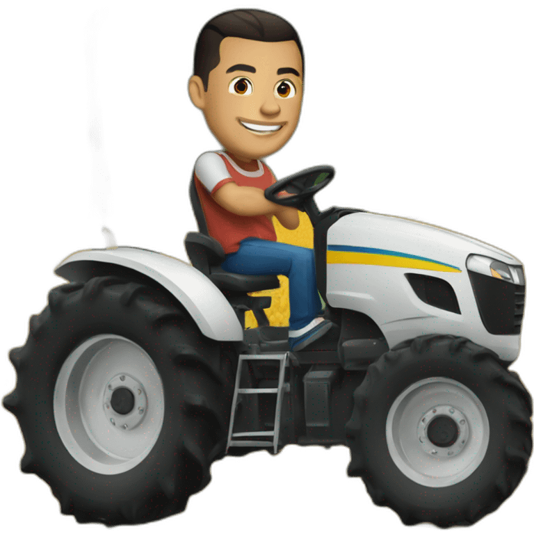 Ronaldo dans un tracteur  emoji