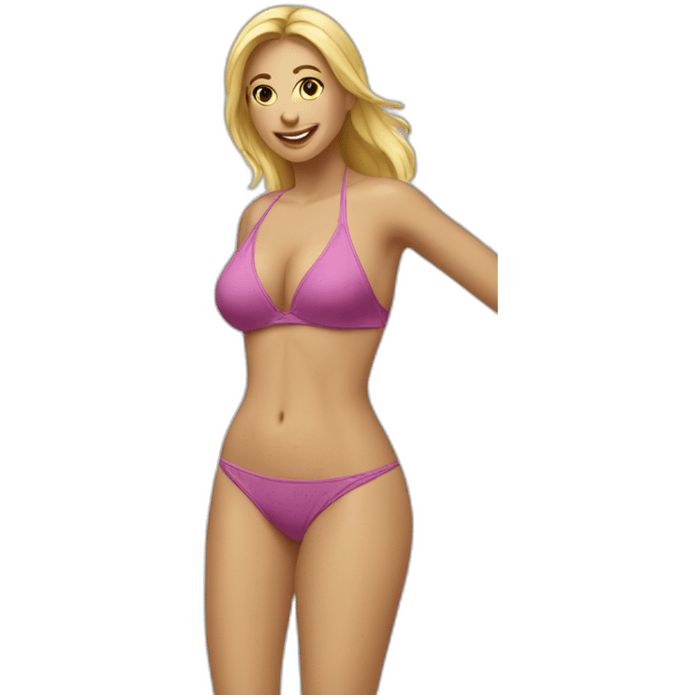 soft-fit Caucasian woman bikini (beach body) bed emoji